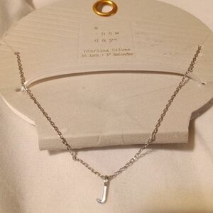 Sterling Silver "J" Initial Necklace by A New Day – 16"+3" Extender